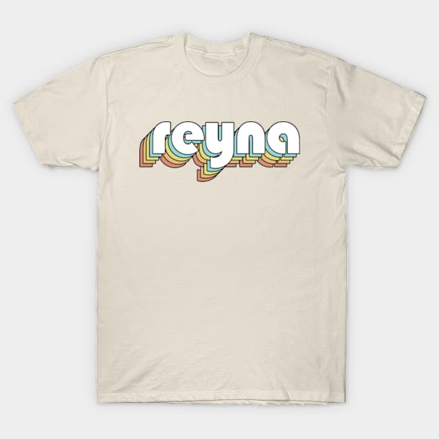 Reyna - Retro Rainbow Typography Faded Style T-Shirt by Paxnotods